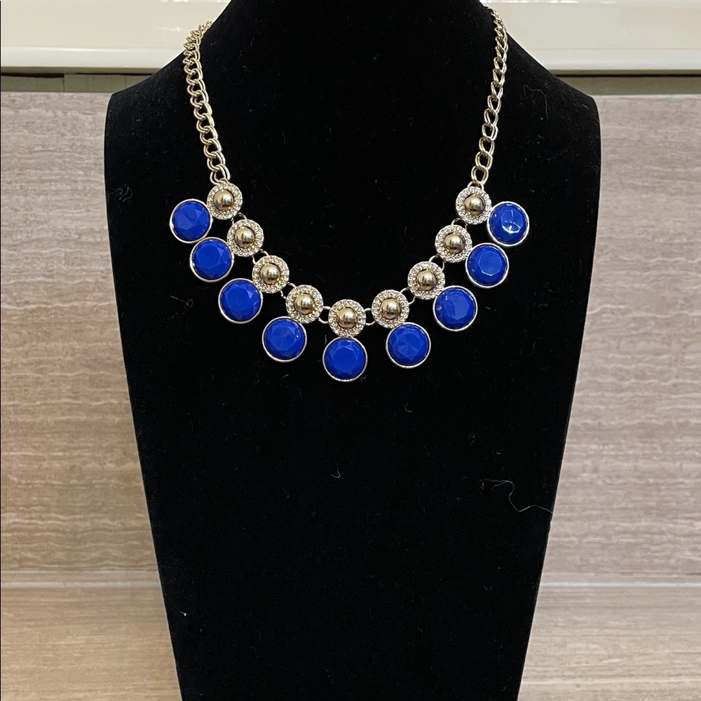 CHARTER CLUB UEC Chic Blue and Gold Statement Adjustable Necklace